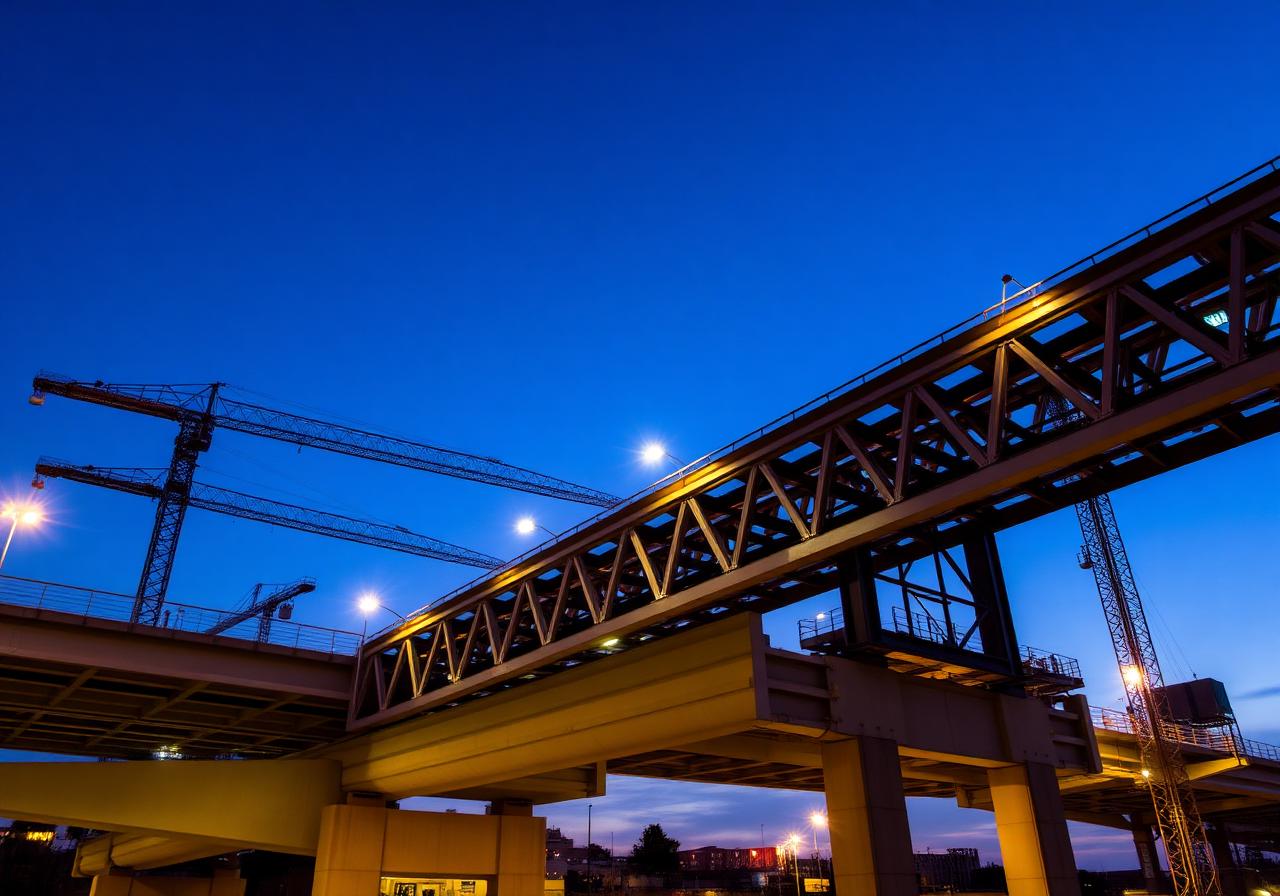 Steel infrastructure under construction